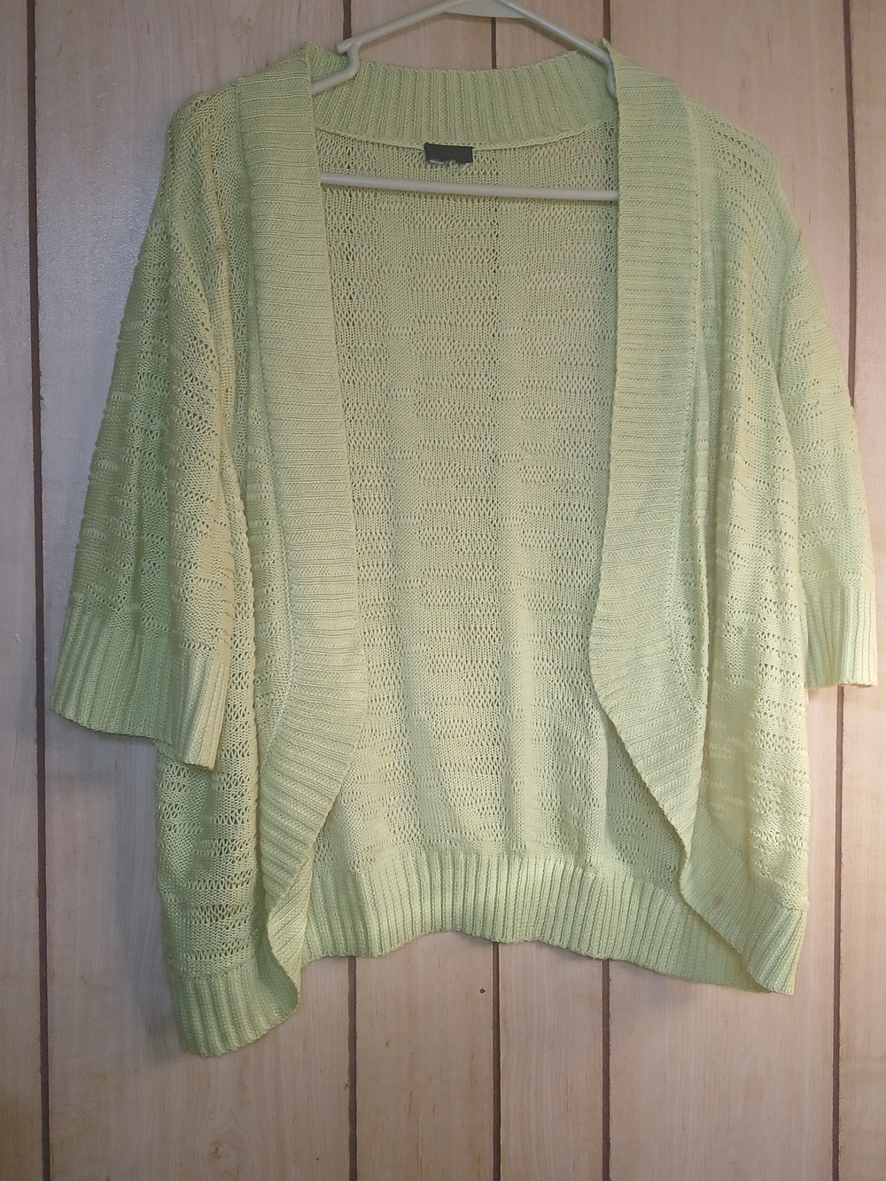 Light Green Open-Front Women’s Knit Sweater Cardigan